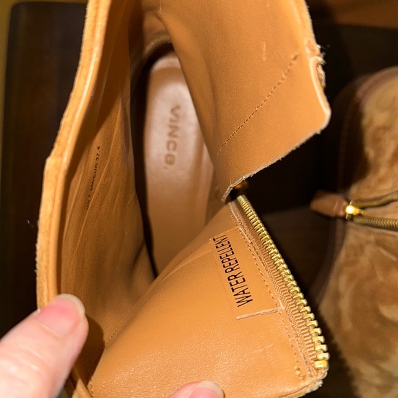 VINCE waterproof suede tan ankle boots - Picture 8 of 9